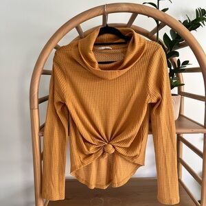 Active USA Mustard Cowl Neck Sweater